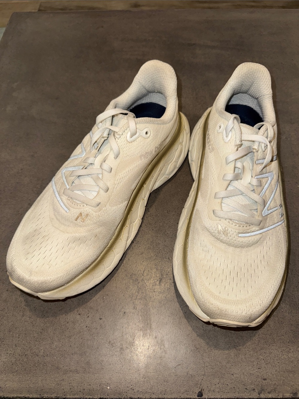 New Balance Fresh Foam Cream/White/Gold Women's Athletic Running Shoes